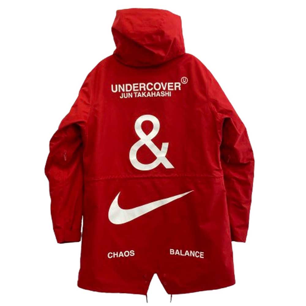 NIKE ナイキ 19AW CD7523-611 Undercover 3 Layer Fishtail Parka アンダーカバー スリー レイヤー フィッシュテール パーカ モッズコート ダウン ジャケット レッド系 XL【中古】