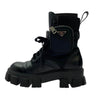 PRADA プラダ 2UE007 モノリス レース アップ ブーツ ナイロン レザー ブラック系 UK7.5【中古】