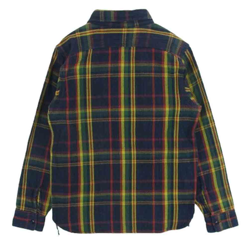 Pherrow's フェローズ ヘビーネル チェック ワーク シャツ 長袖 コットン 日本製 ネイビー系 マルチカラー系 XS 34【中古】