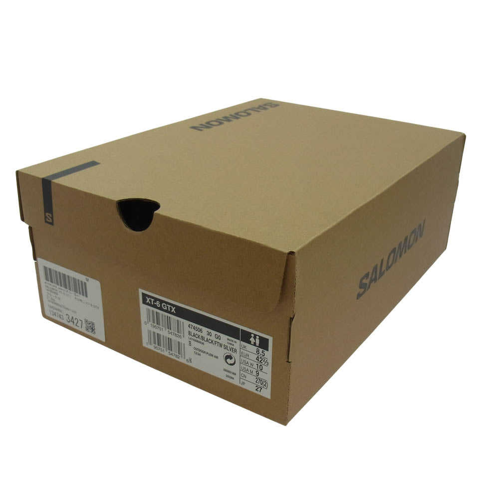 salomon サロモン 474506 XT-6 GTX GORE-TEX ゴアテックス ローカット スニーカー ブラック系 27cm【新古品】【未使用】【中古】