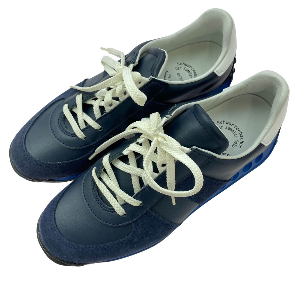 ディアザムラーソロ 71757-04-4271757 Schwarzenbacher 1757 GALAENDE NAVY レザー スニーカー ダークネイビー系 40【極上美品】【中古】