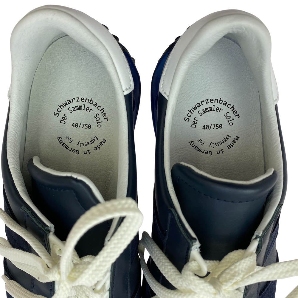 ディアザムラーソロ 71757-04-4271757 Schwarzenbacher 1757 GALAENDE NAVY レザー スニーカー ダークネイビー系 40【極上美品】【中古】