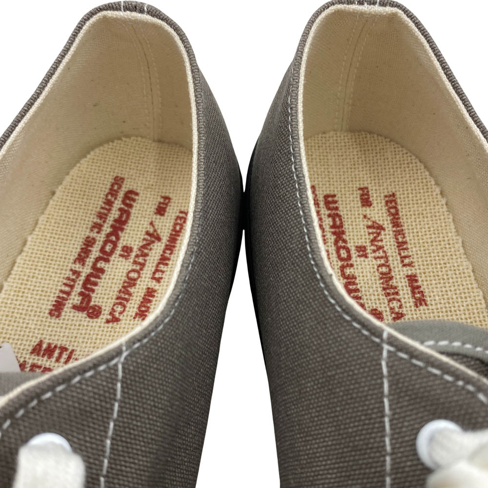 ワクワ 618-L WAKOUWA ワクワ LOW CUT GRAY×WHITE SOLE DECK SHOWS キャンバス ローカット スニーカー グレー系 25.5cm【新古品】【未使用】【中古】