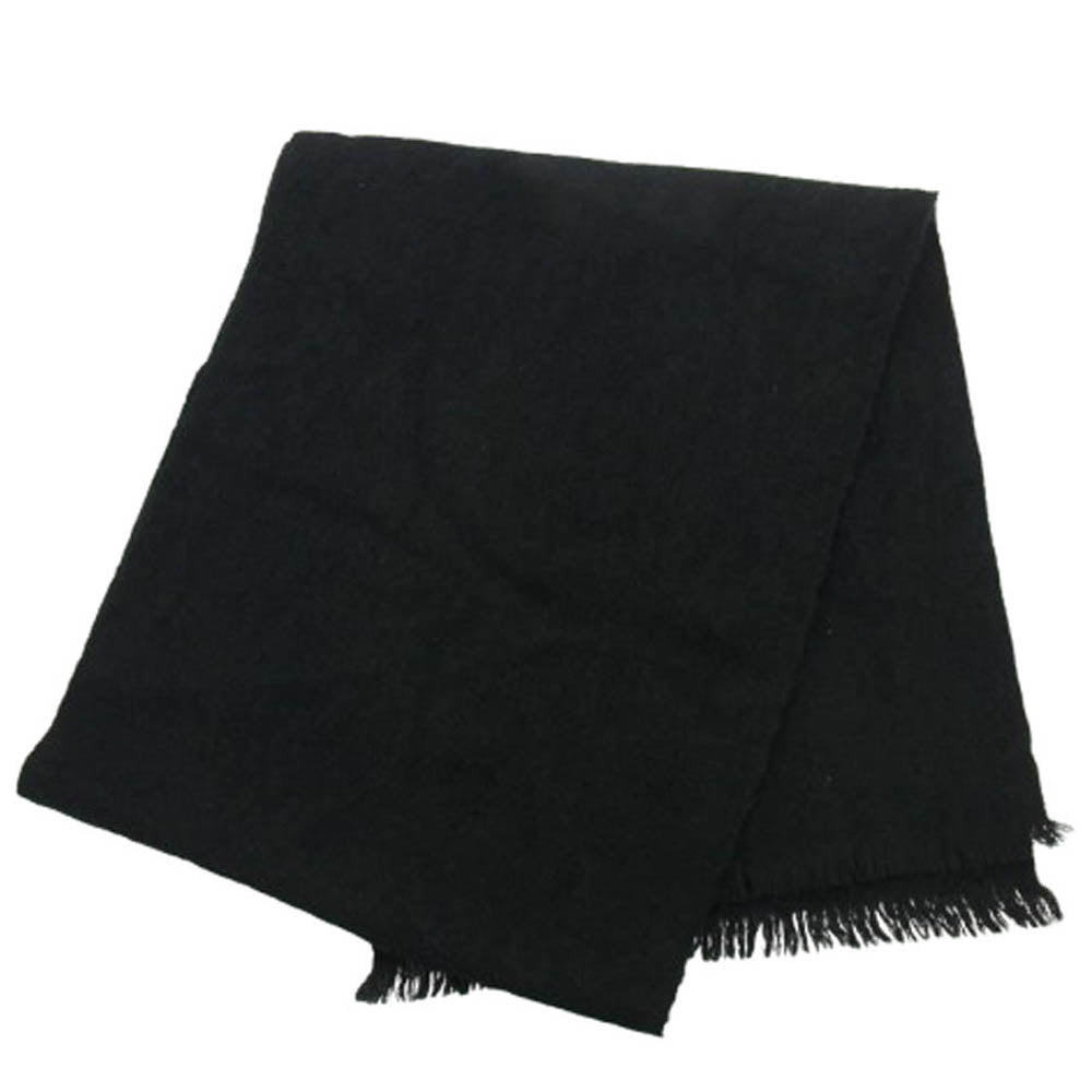 COMME des GARCONS HOMME コムデギャルソンオム HL-K402 アルパカ混 ウール マフラー ブラック系【中古】