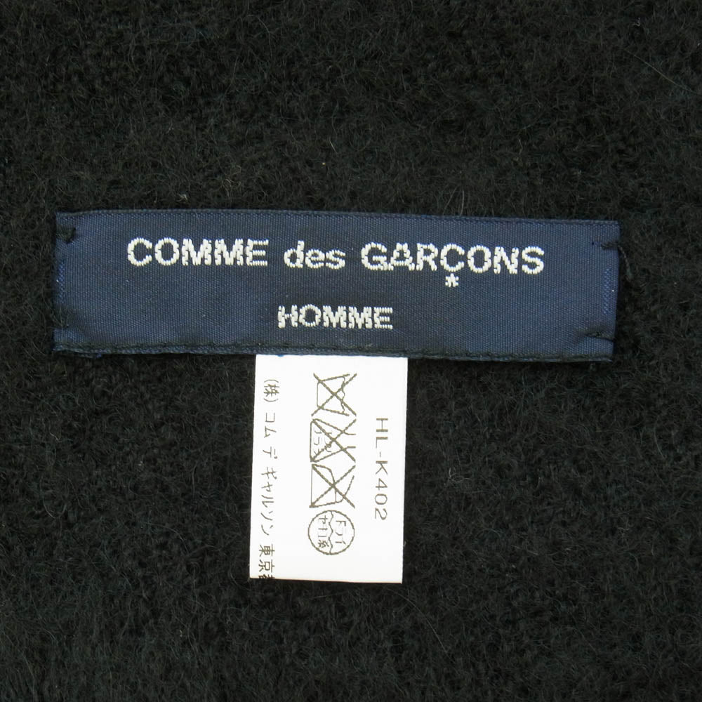 COMME des GARCONS HOMME コムデギャルソンオム HL-K402 アルパカ混 ウール マフラー ブラック系【中古】