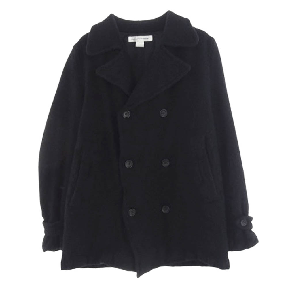 COMME des GARCONS コムデギャルソン 23AW FL-C001 SHIRT シャツ ウール縮絨 Pコート ピーコート ハーフコート ブラック系 S【中古】