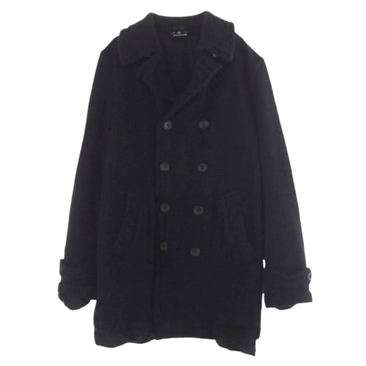 BLACK COMME des GARCONS ブラックコムデギャルソン 22AW AD2022 1J-C001 ウール縮絨 Pコート ピーコート ハーフコート ブラック系 M【中古】