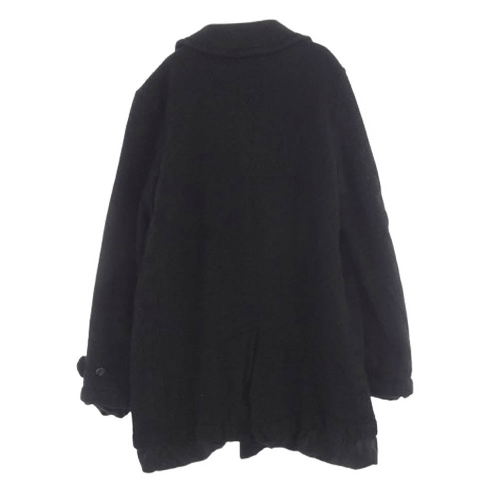 BLACK COMME des GARCONS ブラックコムデギャルソン 22AW AD2022 1J-C001 ウール縮絨 Pコート ピーコート ハーフコート ブラック系 M【中古】