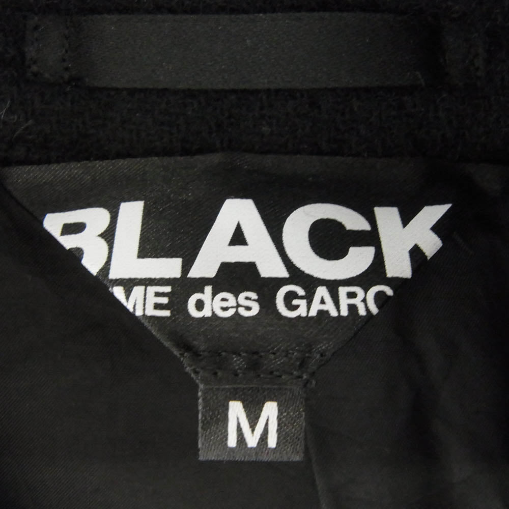 BLACK COMME des GARCONS ブラックコムデギャルソン 22AW AD2022 1J-C001 ウール縮絨 Pコート ピーコート ハーフコート ブラック系 M【中古】
