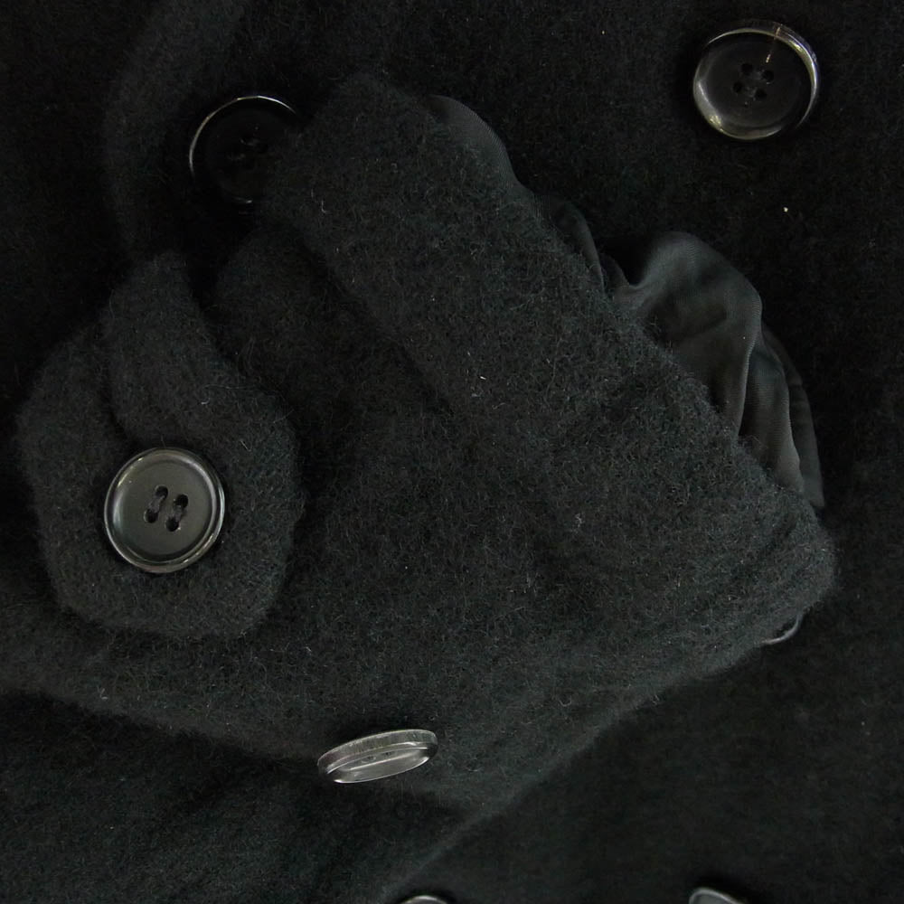 BLACK COMME des GARCONS ブラックコムデギャルソン 22AW AD2022 1J-C001 ウール縮絨 Pコート ピーコート ハーフコート ブラック系 M【中古】