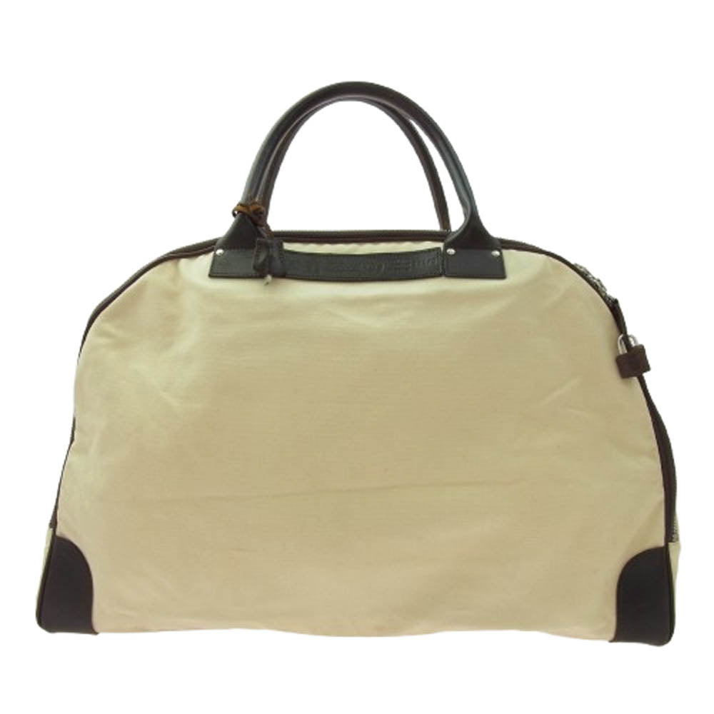 Felisi フェリージ キャンバス ボストンバッグ ベージュ系 ブラウン系【中古】