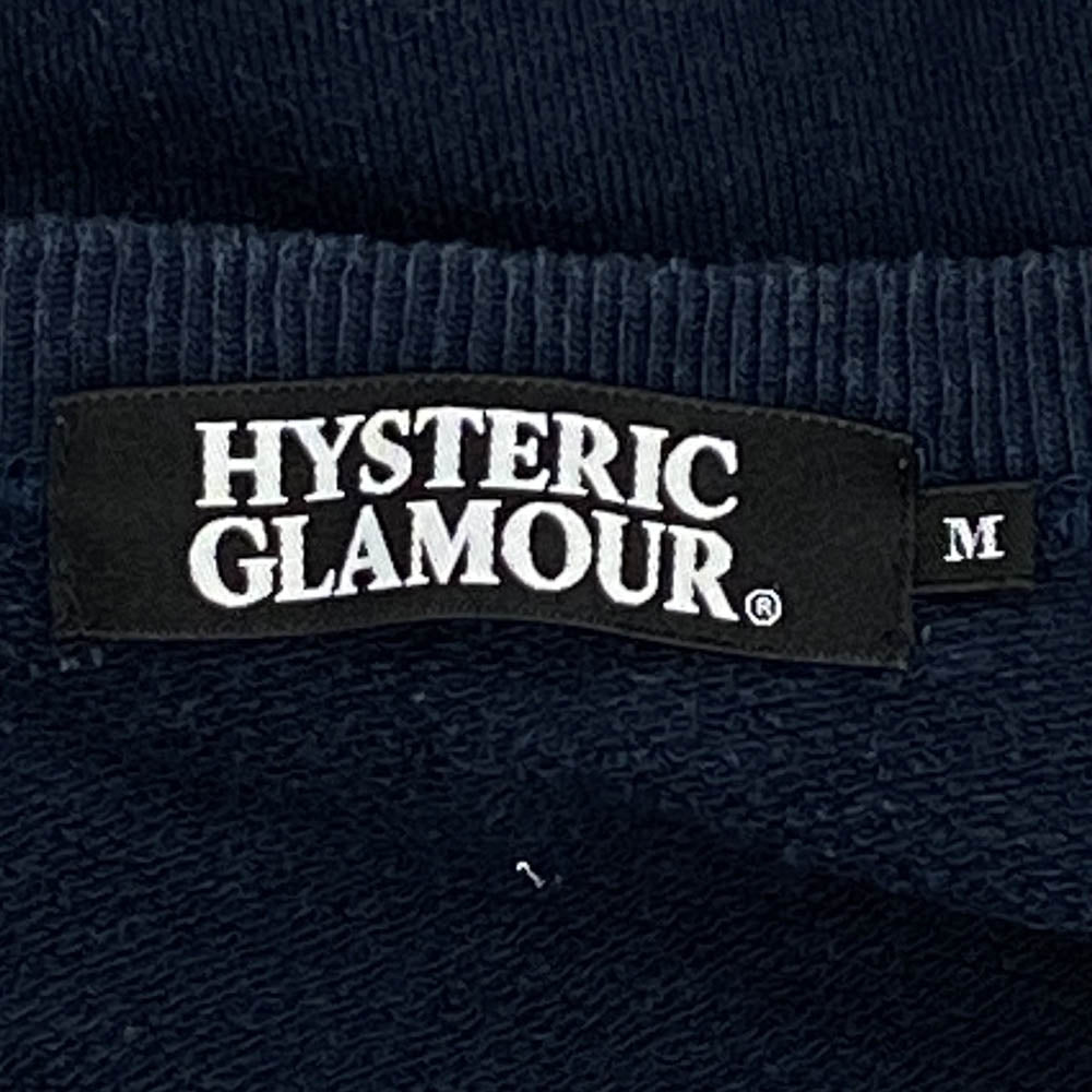 HYSTERIC GLAMOUR ヒステリックグラマー 4CS-1112 ガールプリント 前V クルーネック スウェット トレーナー ネイビー ネイビー系 M【中古】