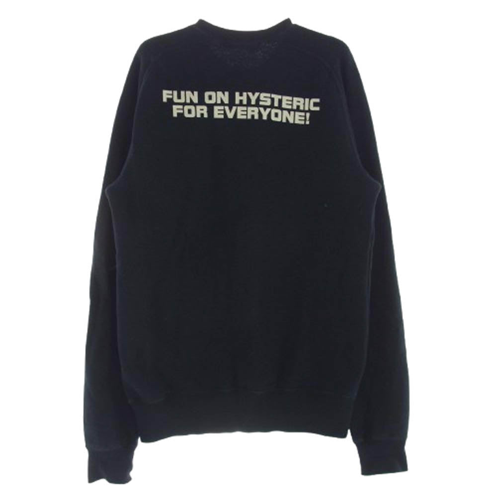 HYSTERIC GLAMOUR ヒステリックグラマー 0203CS01 フロントプリント 前V クルーネック スウェット トレーナー ブラック ブラック系 M【中古】