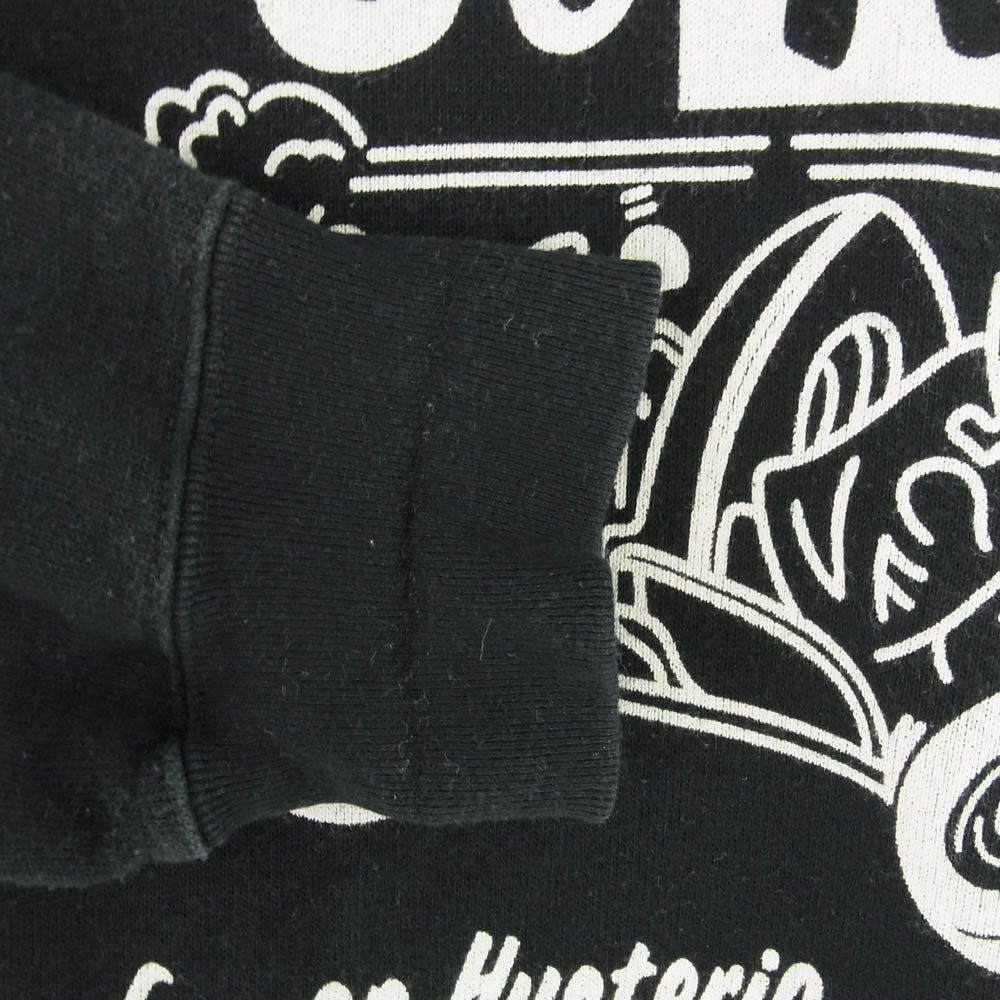 HYSTERIC GLAMOUR ヒステリックグラマー 0203CS01 フロントプリント 前V クルーネック スウェット トレーナー ブラック ブラック系 M【中古】