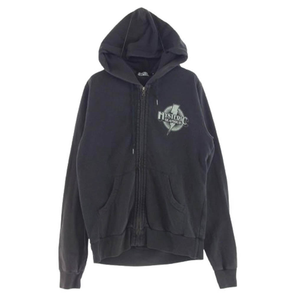 HYSTERIC GLAMOUR ヒステリックグラマー 0211CF04 バックロゴプリント フルジップ パーカー チャコール ダークグレー系 M【中古】