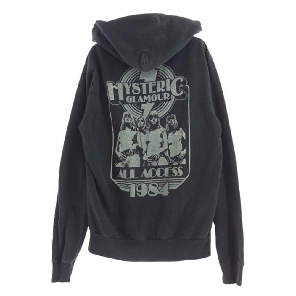 HYSTERIC GLAMOUR ヒステリックグラマー 0211CF04 バックロゴプリント フルジップ パーカー チャコール ダークグレー系 M【中古】