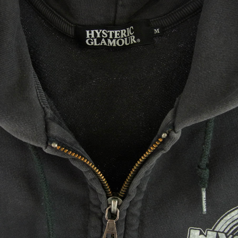 HYSTERIC GLAMOUR ヒステリックグラマー 0211CF04 バックロゴプリント フルジップ パーカー チャコール ダークグレー系 M【中古】