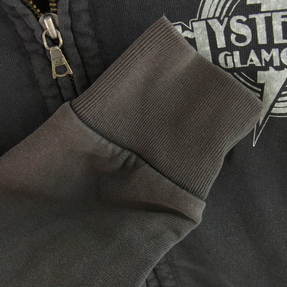 HYSTERIC GLAMOUR ヒステリックグラマー 0211CF04 バックロゴプリント フルジップ パーカー チャコール ダークグレー系 M【中古】