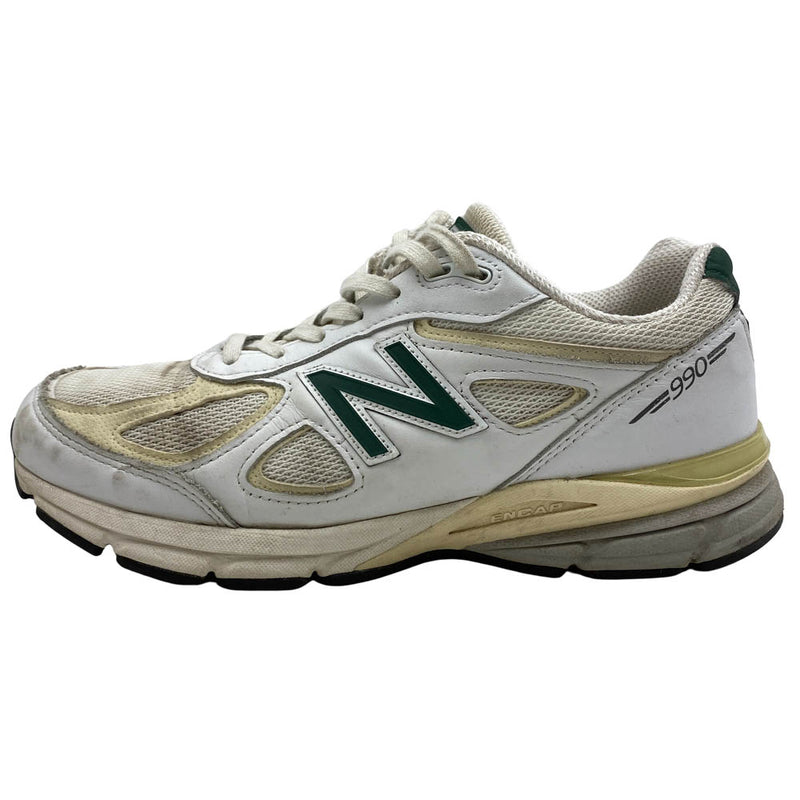 NEW BALANCE ニューバランス 23AW U990TC4 990V4 White Green ホワイト グリーン ローカット スニーカー ホワイト系 グリーン系 28cm【中古】