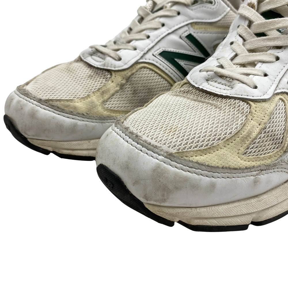 NEW BALANCE ニューバランス 23AW U990TC4 990V4 White Green ホワイト グリーン ローカット スニーカー ホワイト系 グリーン系 28cm【中古】
