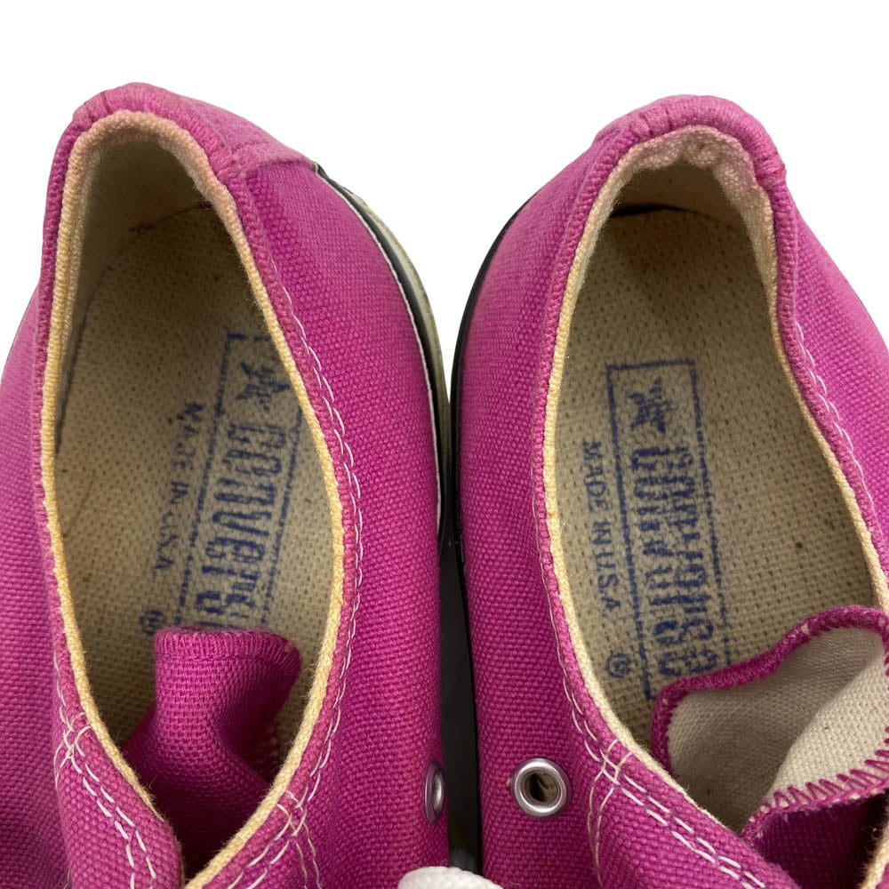 CONVERSE コンバース 70s 80s USA製 vintage ヴィンテージﾞALL STAR オールスター インソール 青単 スクエア プリント ローカット スニーカー ピンク系 6.5【中古】