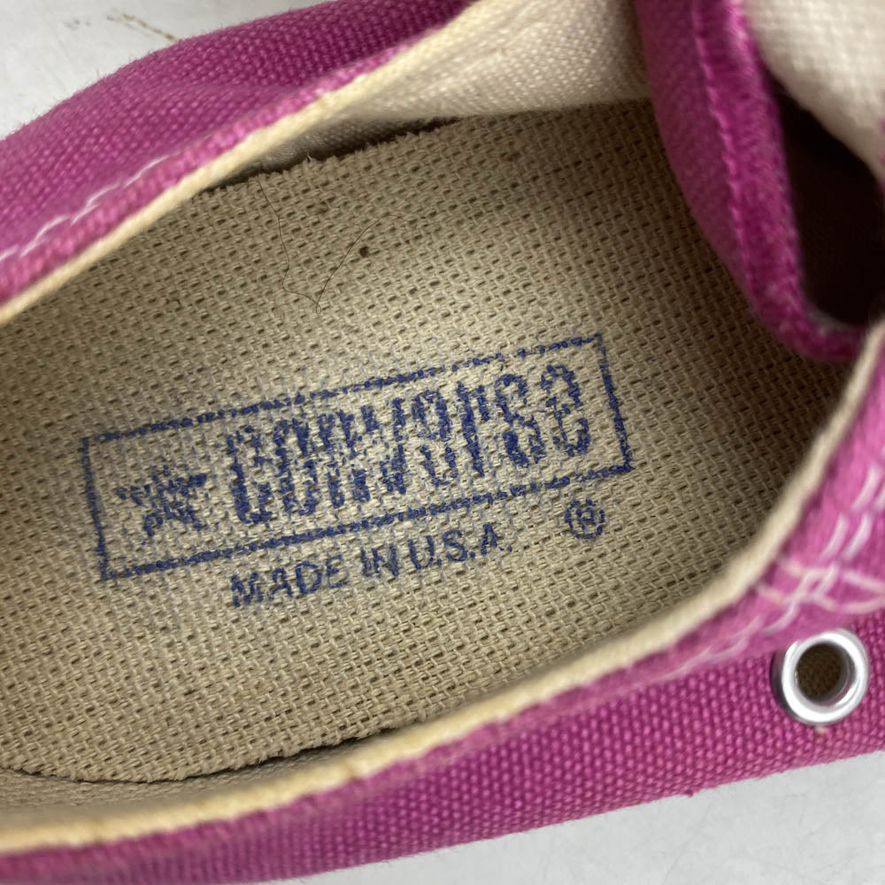 CONVERSE コンバース 70s 80s USA製 vintage ヴィンテージﾞALL STAR オールスター インソール 青単 スクエア プリント ローカット スニーカー ピンク系 6.5【中古】