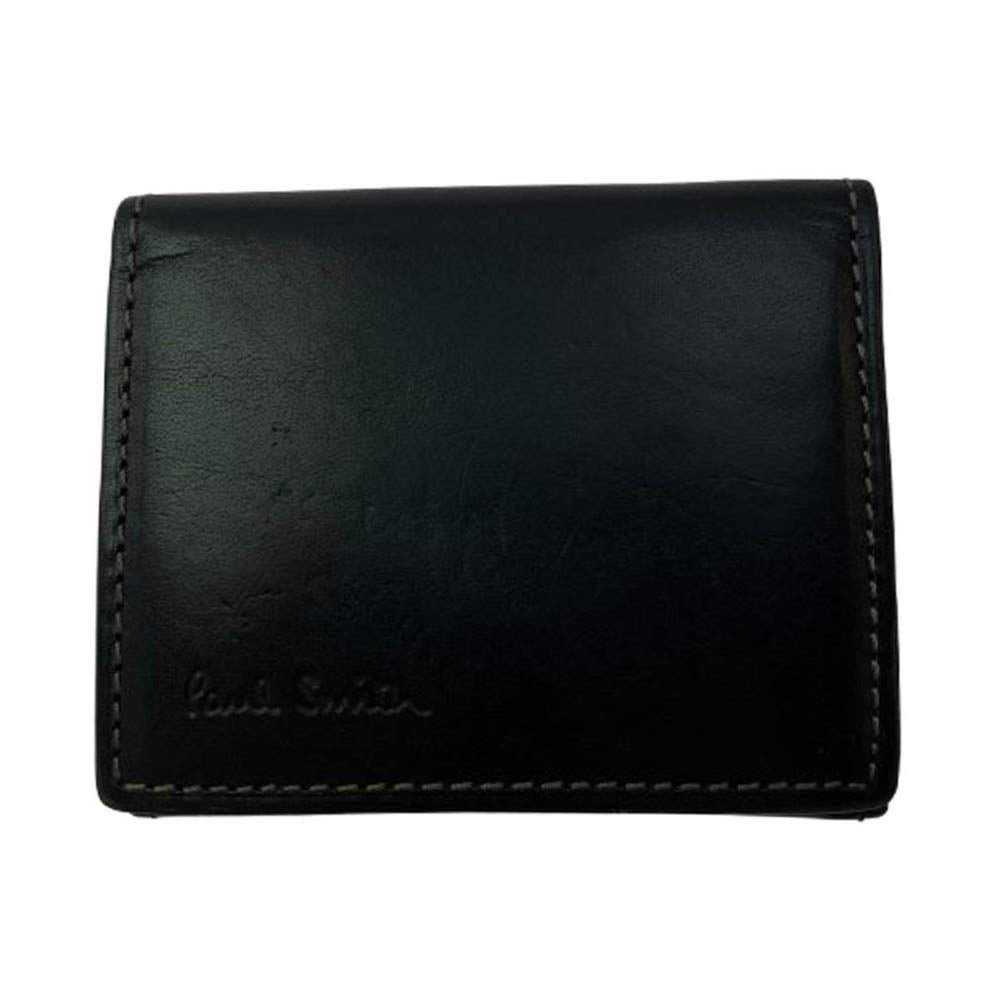 Paul Smith ポール・スミス レザー コインケース ミニウォレット 財布 ブラック系【中古】