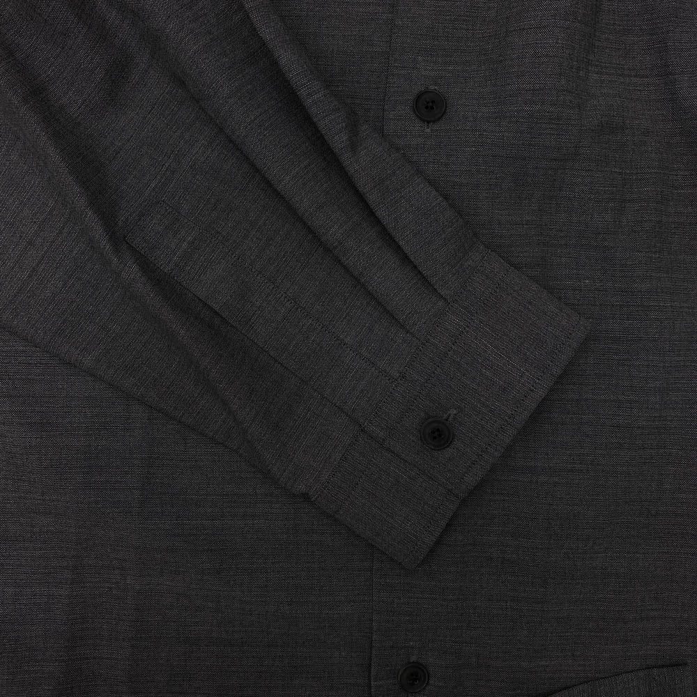 ATON エイトン 25SS BLAGGM0300 TWIST WOOL TROPICAL 強燃ウール ツイストウール オーバーサイズ 長袖 シャツ グレー系 6【新古品】【未使用】【中古】