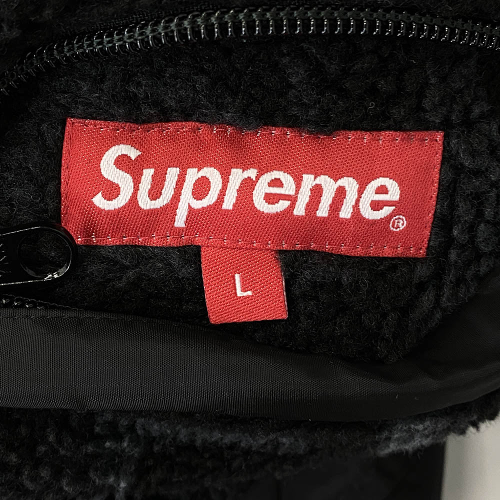 Supreme シュプリーム Geo Reversible WINDSTOPPER Fleece Jacket Black ゲオ リバーシブル ウインドストッパー フリース ジャケット ブラック系 L【中古】