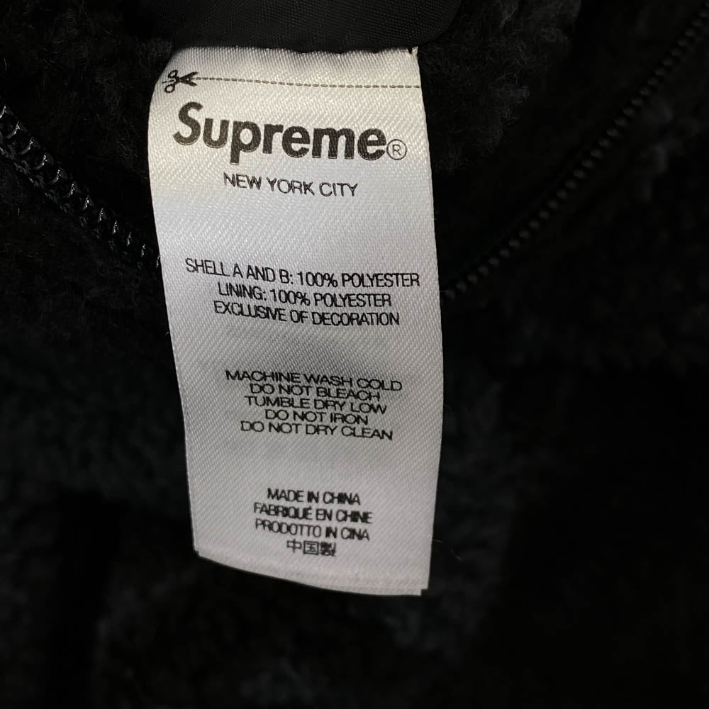 Supreme シュプリーム Geo Reversible WINDSTOPPER Fleece Jacket Black ゲオ リバーシブル ウインドストッパー フリース ジャケット ブラック系 L【中古】