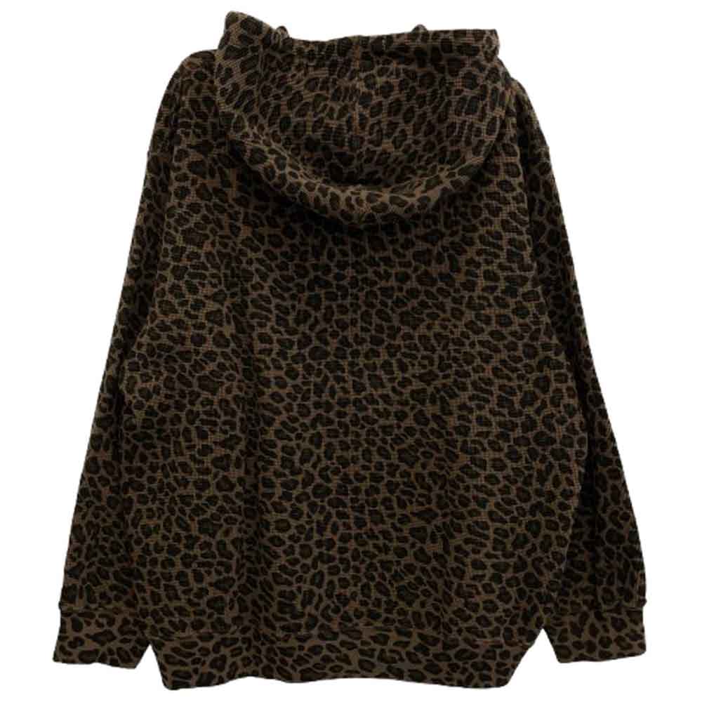 Supreme シュプリーム 25SS Hooded Zip Up Thermal Leopard レオパード フーデッド ジップ アップ サーマル パーカー ブラウン系 L【極上美品】【中古】