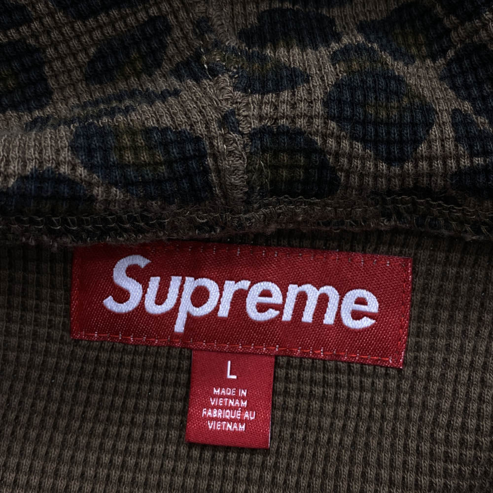 Supreme シュプリーム 25SS Hooded Zip Up Thermal Leopard レオパード フーデッド ジップ アップ サーマル パーカー ブラウン系 L【極上美品】【中古】