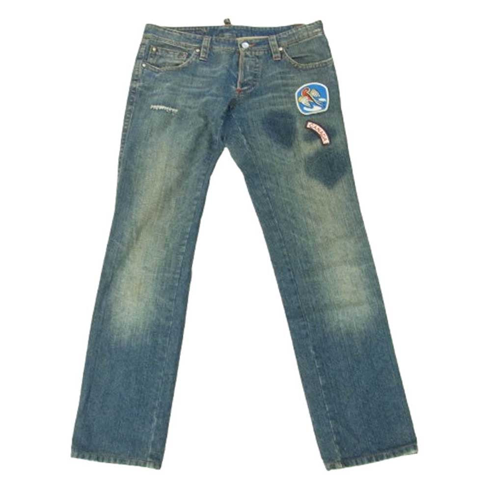DSQUARED2 ディースクエアード パッチ付き ジーンズ デニム パンツ インディゴブルー系 48【中古】