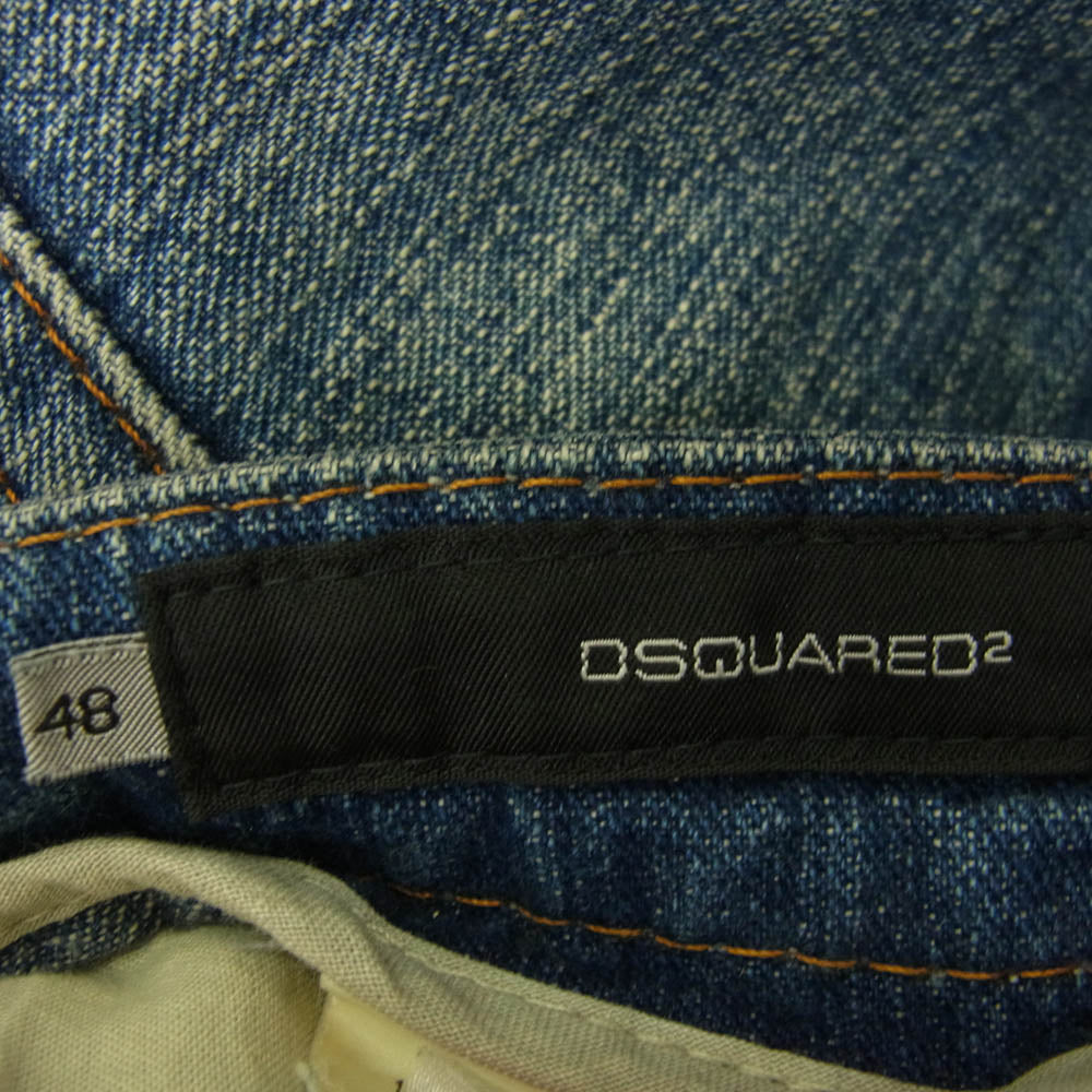 DSQUARED2 ディースクエアード パッチ付き ジーンズ デニム パンツ インディゴブルー系 48【中古】