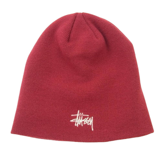 STUSSY ステューシー 1321085 BASIC SKULLCAP フィテッド スカル キャップ ビーニー レッド系【中古】