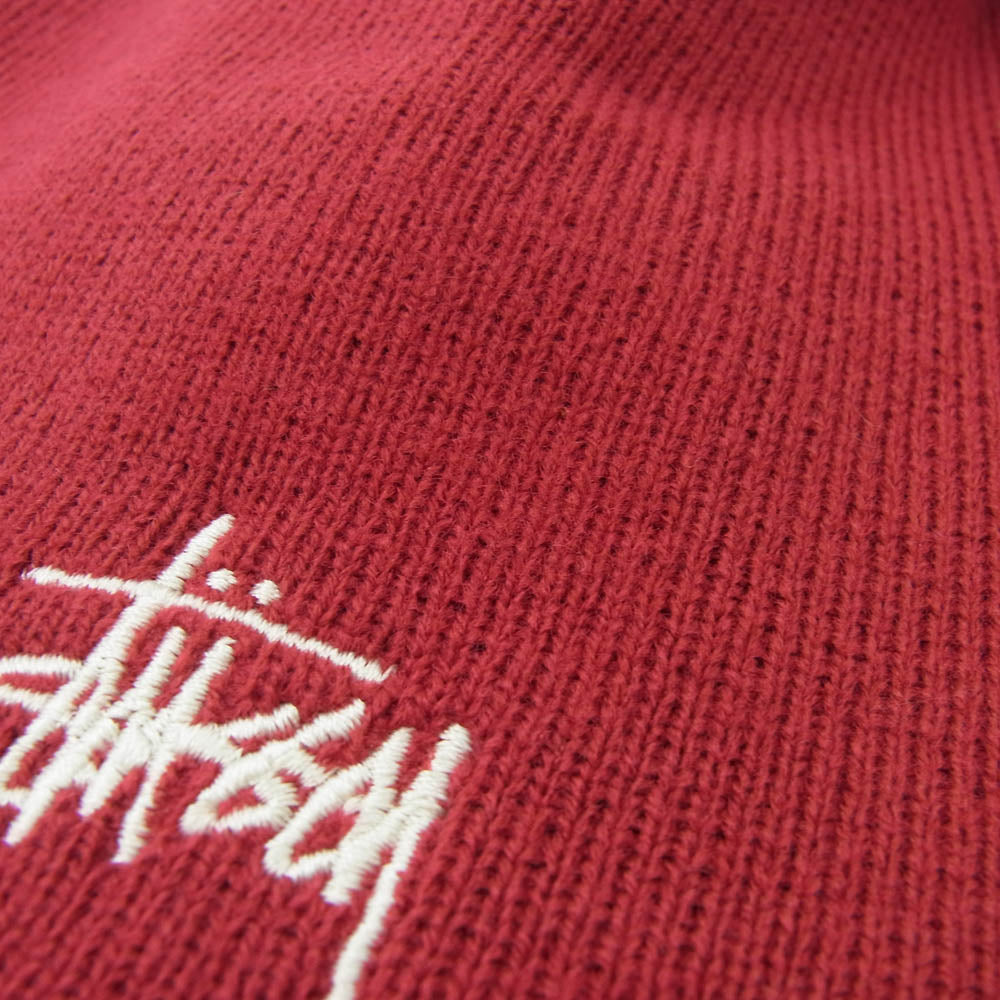 STUSSY ステューシー 1321085 BASIC SKULLCAP フィテッド スカル キャップ ビーニー レッド系【中古】
