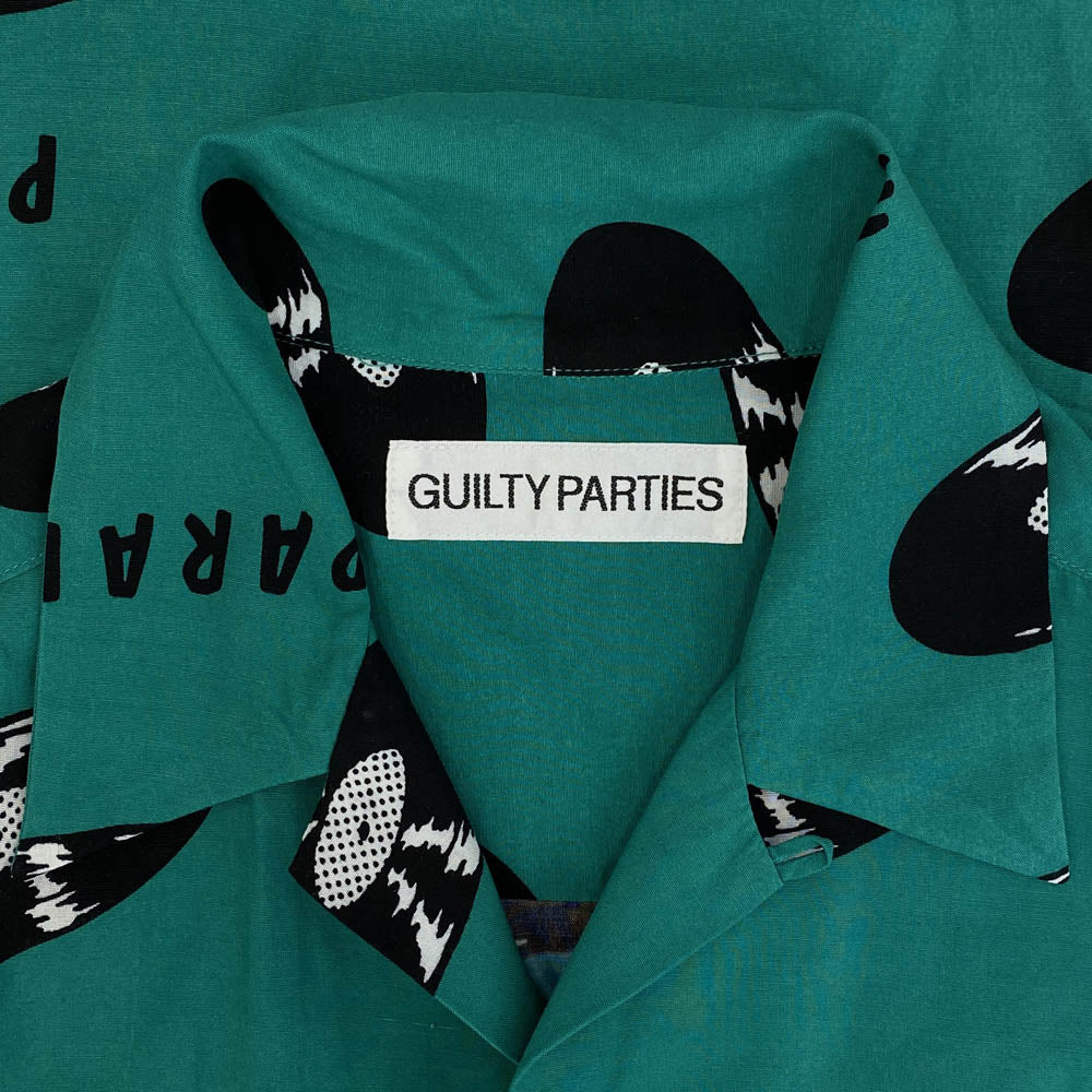 WACKO MARIA ワコマリア 24SS WMLTD-WMS-HI20-GR RECORDS HAWAIIAN SHIRT レコード レーヨン ハワイアンシャツ オープンカラー 半袖 シャツ グリーン系 L【中古】