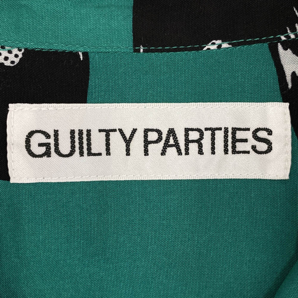 WACKO MARIA ワコマリア 24SS WMLTD-WMS-HI20-GR RECORDS HAWAIIAN SHIRT レコード レーヨン ハワイアンシャツ オープンカラー 半袖 シャツ グリーン系 L【中古】