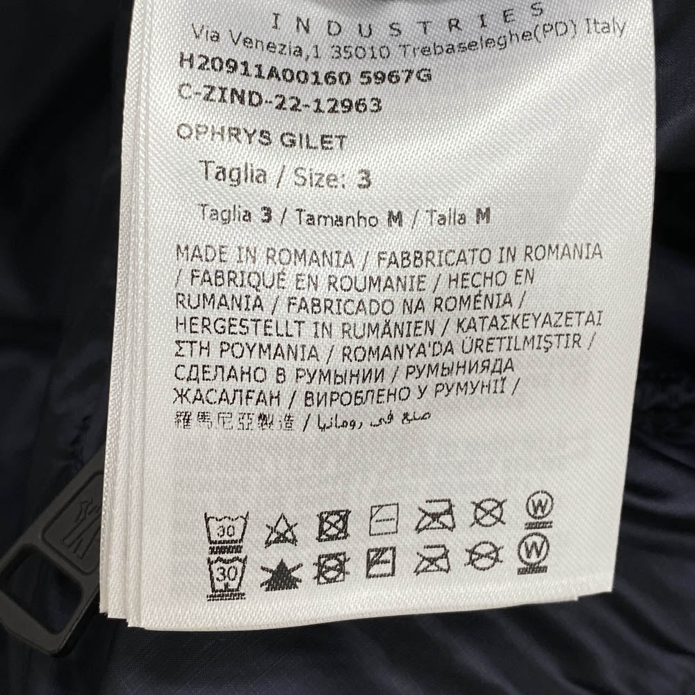 MONCLER モンクレール H20911A00160 5967G OPHRYS GILET ジップアップ ダウンベスト ネイビー系 3【中古】