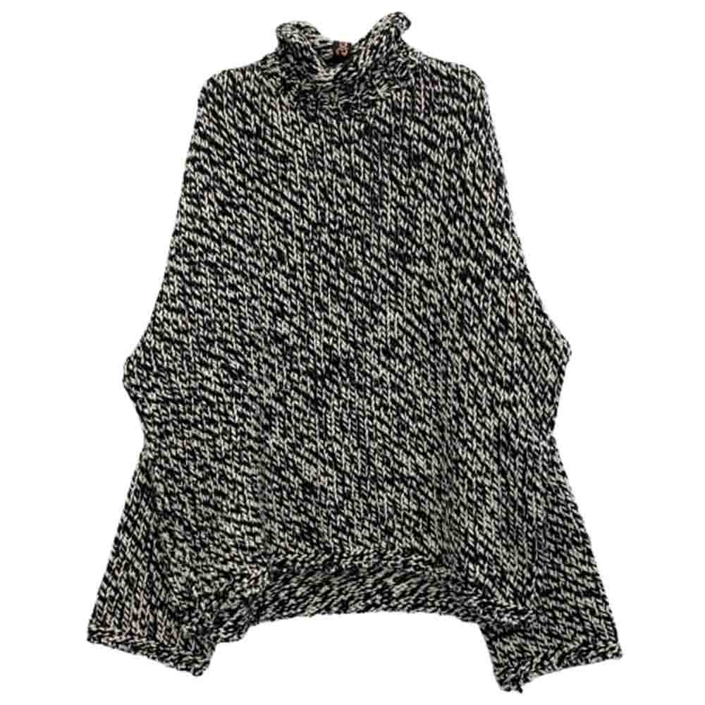 ACNE STUDIOS アクネストゥディオズ B60290 FN-MN-KNIT000427 ウール ハイネック ニット ブラック系 ホワイト系 M【中古】