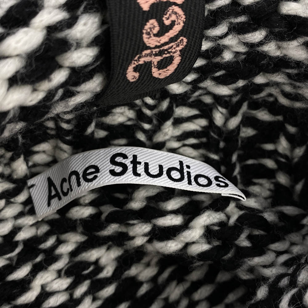 ACNE STUDIOS アクネストゥディオズ B60290 FN-MN-KNIT000427 ウール ハイネック ニット ブラック系 ホワイト系 M【中古】