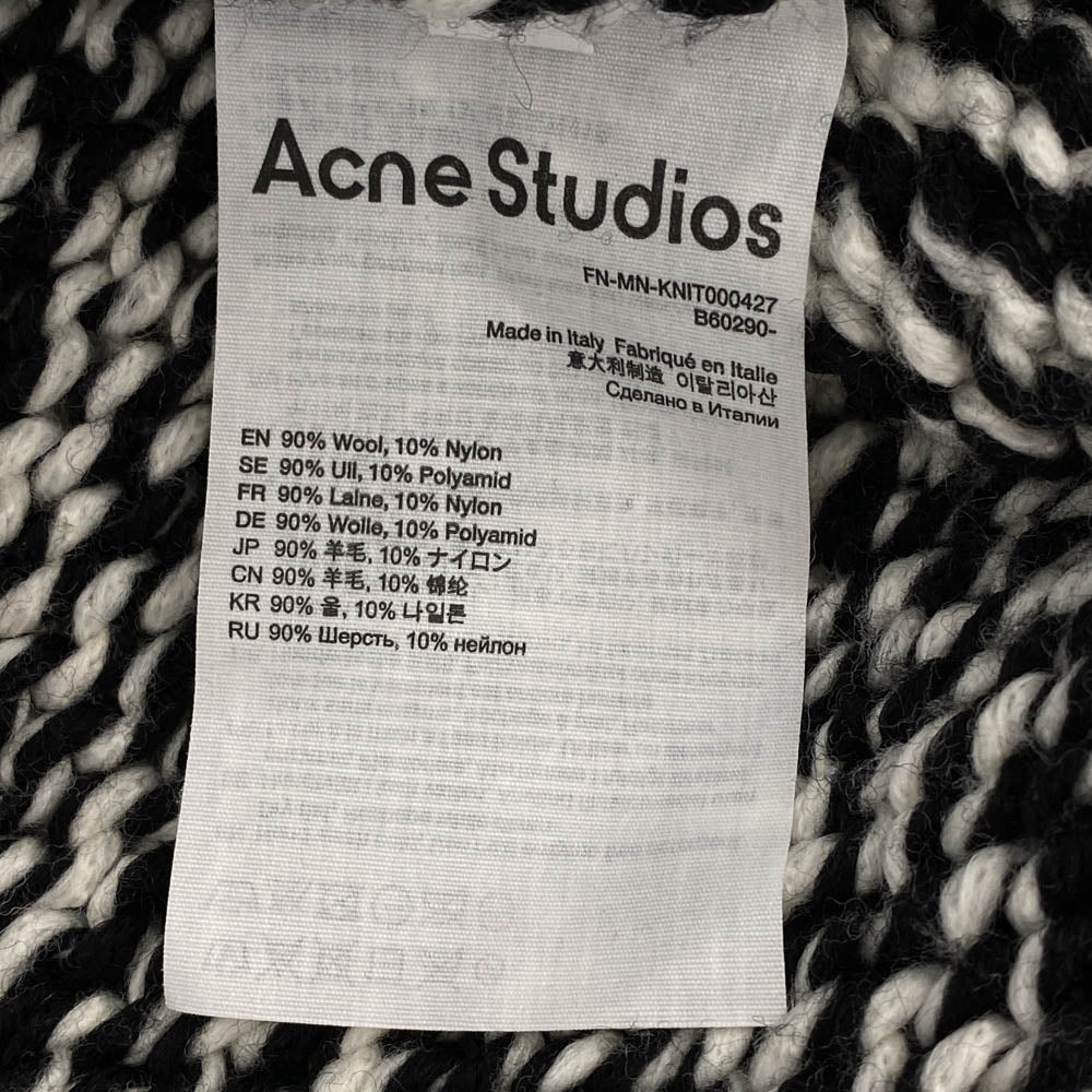 ACNE STUDIOS アクネストゥディオズ B60290 FN-MN-KNIT000427 ウール ハイネック ニット ブラック系 ホワイト系 M【中古】