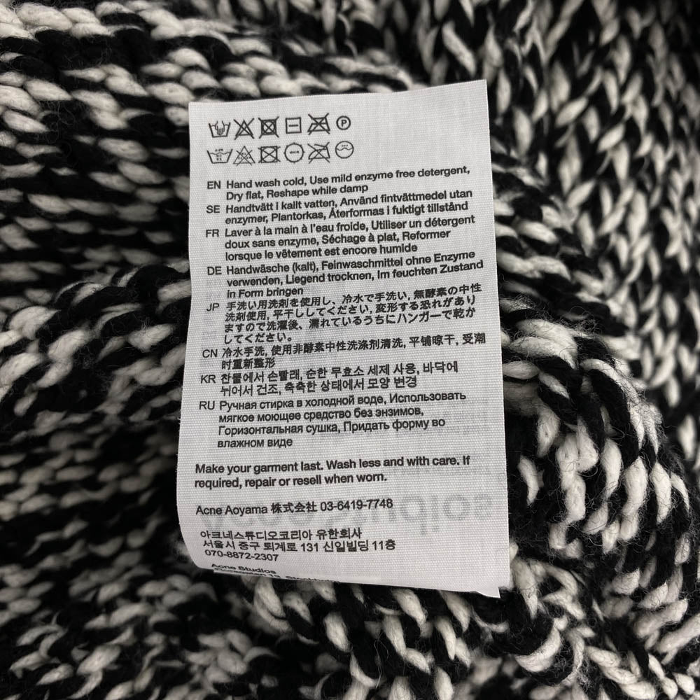 ACNE STUDIOS アクネストゥディオズ B60290 FN-MN-KNIT000427 ウール ハイネック ニット ブラック系 ホワイト系 M【中古】