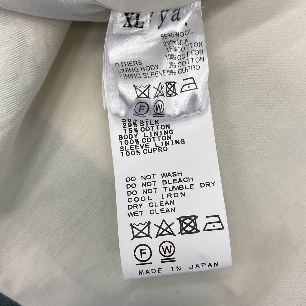 seya. セヤ EDIFICE エディフィス別注 22-010-310-2020-1-0 Dry wool silk Big JK ドライウール シルク ビッグ テーラードジャケット グリーン系 XL【中古】