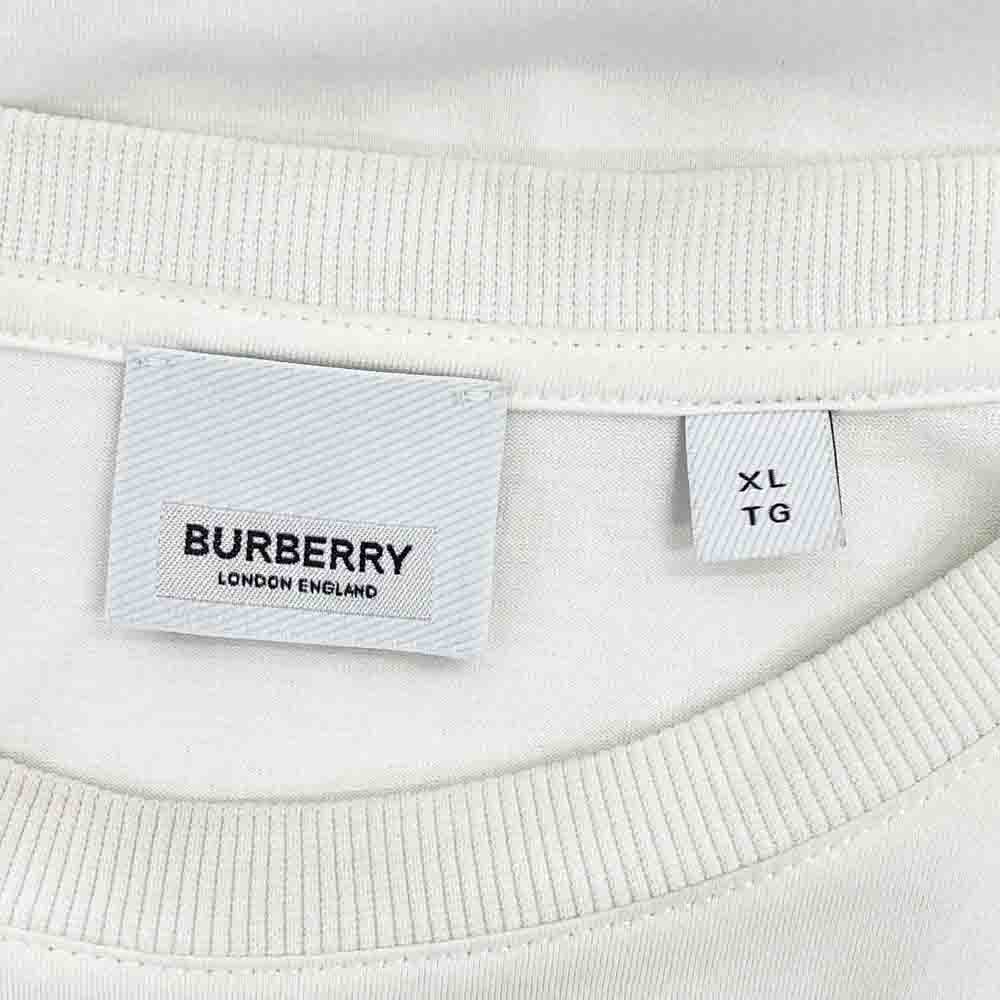 BURBERRY バーバリー 8055309 ロゴ プリント クルーネック 半袖 Tシャツ ホワイト系 XL【中古】