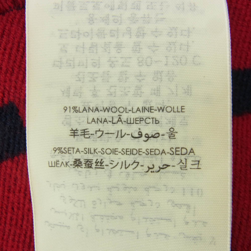 GUCCI グッチ 495592 4G350 GG ジャカード ウール シルク スカーフ マフラー ネイビー系 レッド系 30×190cm【中古】