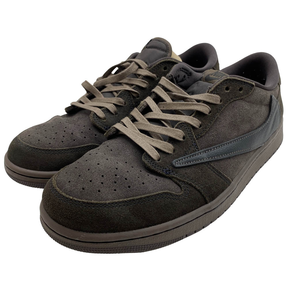 NIKE ナイキ DM7866-202 フェイクバスターズ鑑定済 Travis Scott Air Jordan 1 Low OG SP Velvet Brown and Dark Mocha トラヴィススコット エアジョーダン1 ロー OG SP ベルベットブラウン アンド ダークモカ ローカット スニーカー ブラウン系 28.5cm【中古】