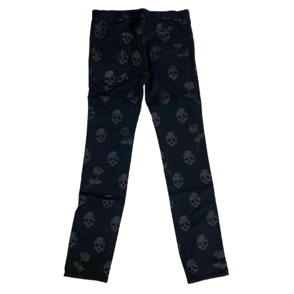 マニアックワークス 総柄 スカル パンツ ブラック系 L【中古】