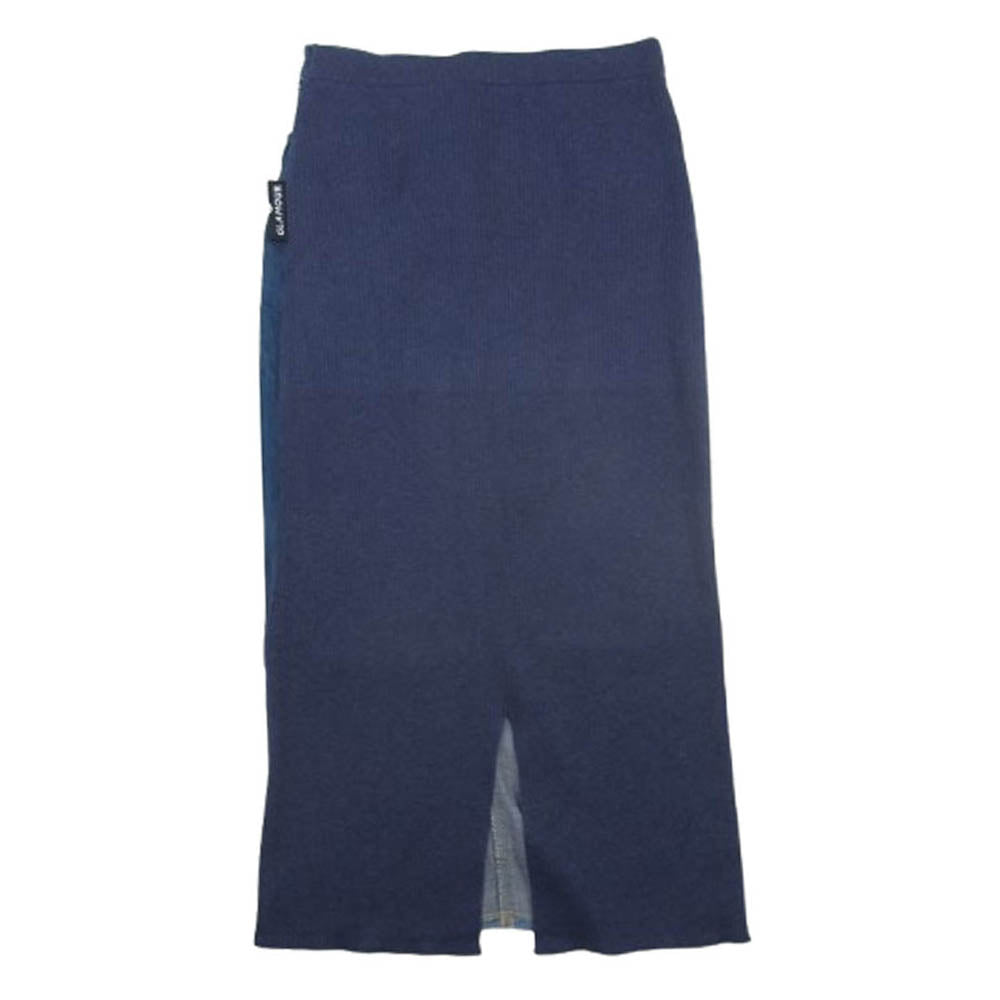 HYSTERIC GLAMOUR ヒステリックグラマー 01191NK01 ニット デニム 切替 ロング スカート インディゴブルー系 F【中古】