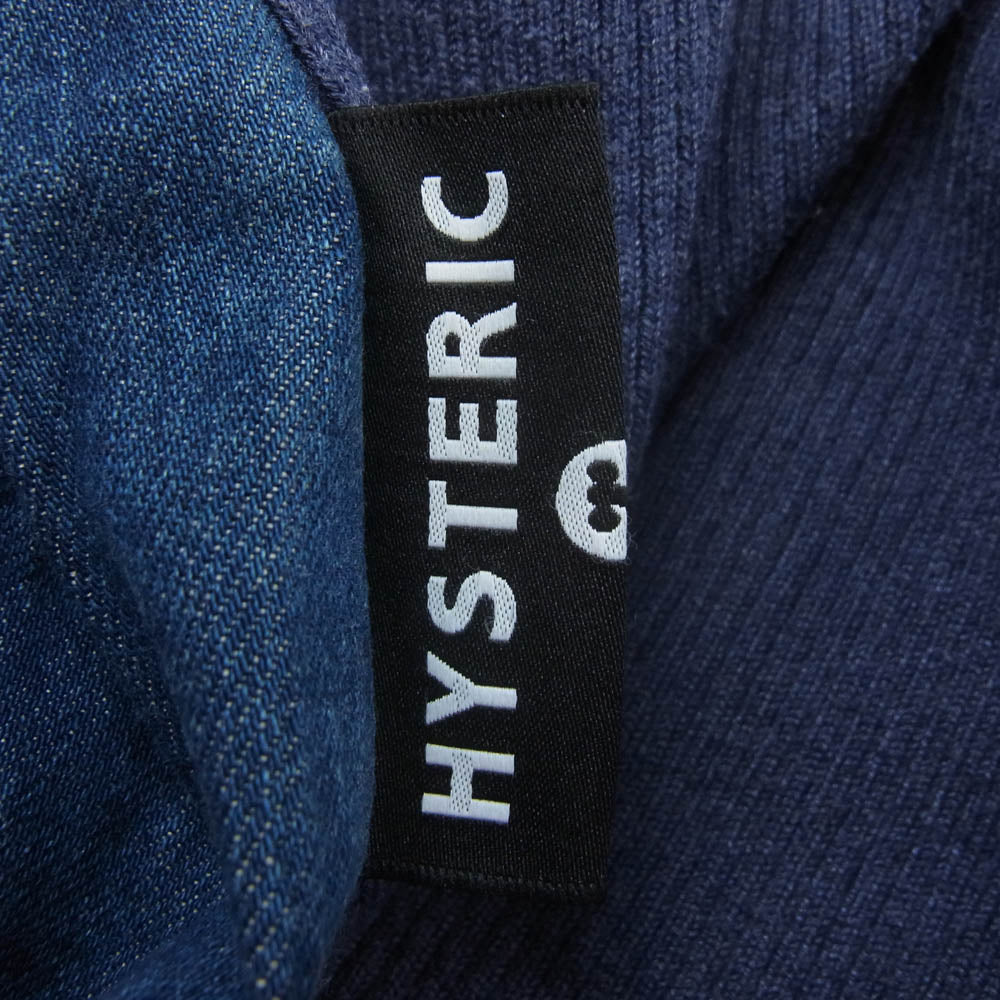 HYSTERIC GLAMOUR ヒステリックグラマー 01191NK01 ニット デニム 切替 ロング スカート インディゴブルー系 F【中古】
